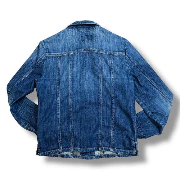 Current/Elliott Denim Trucker Jacket Womens Blue Faded Distressed Western Sz 1/S - Picture 2 of 10